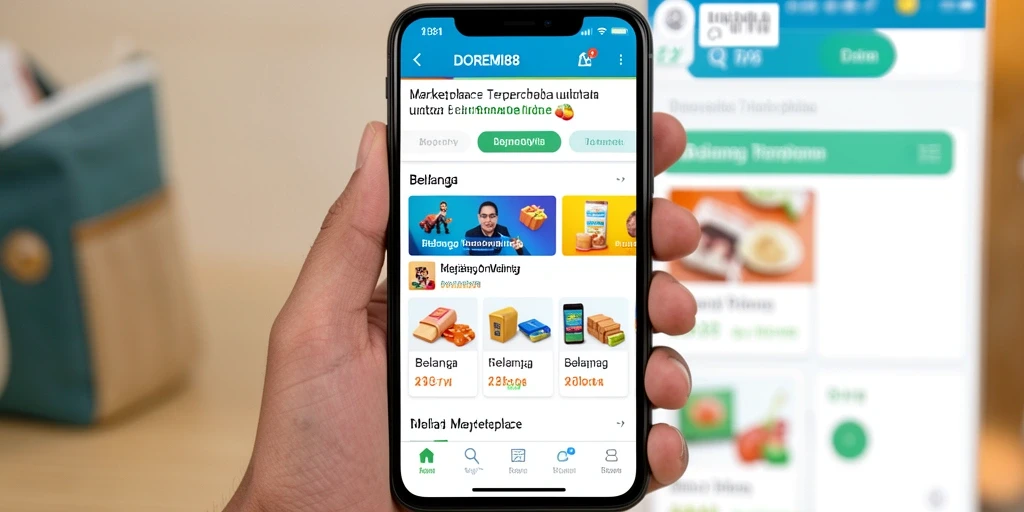 Antarmuka aplikasi DOREMI88 yang ramah pengguna untuk berbelanja online.