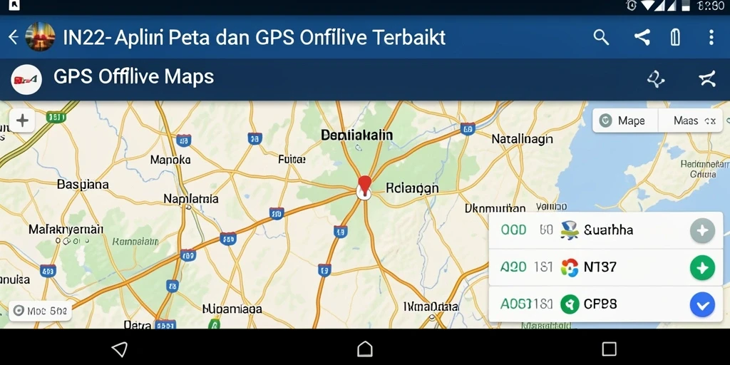 Antarmuka IN22 menunjukkan fitur peta GPS Offline yang mudah digunakan.