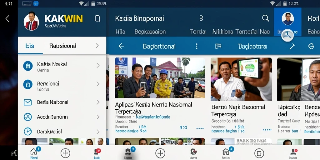 Antarmuka aplikasi KAKWIN yang sederhana dan informatif.