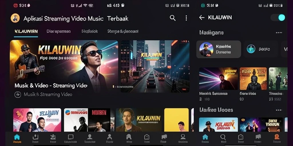 Tampilan antarmuka KILAUWIN yang sederhana dan mudah digunakan untuk streaming video.