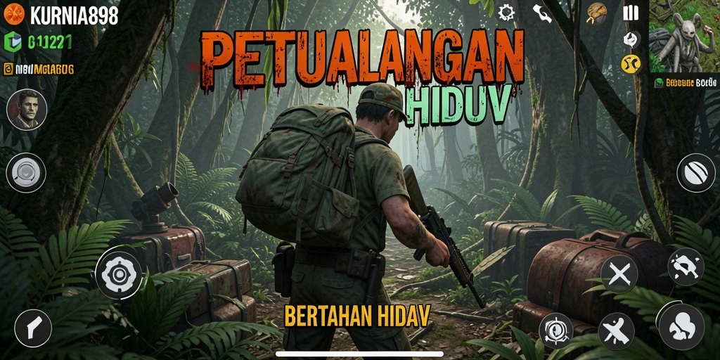 Tampilan antarmuka bertahan hidup yang menegangkan di KURNIA898.