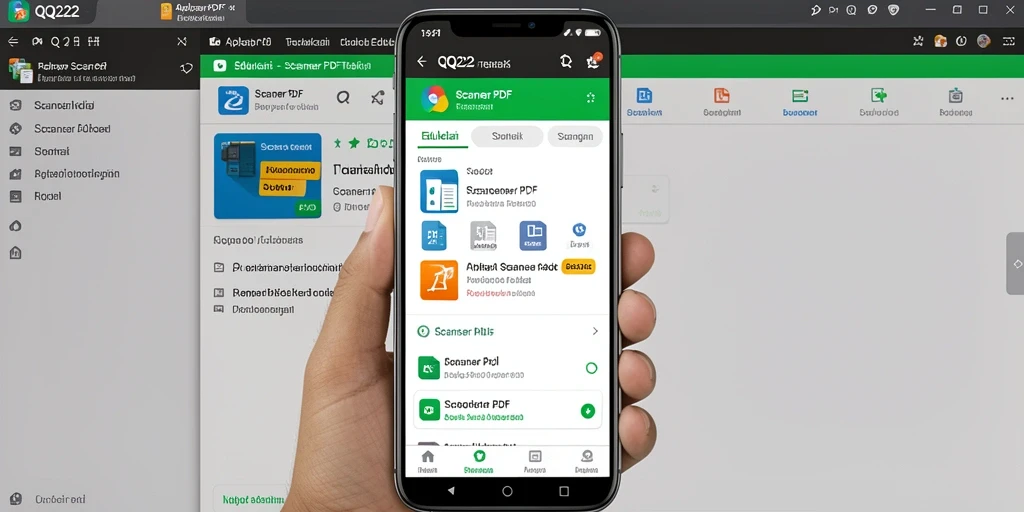 Antarmuka pengguna QQ222 yang sederhana dan intuitif untuk Scanner PDF.