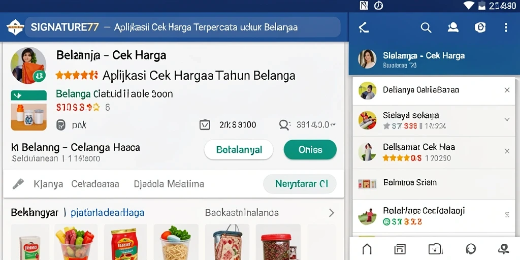 Tampilan antarmuka SIGNATURE77 dengan fitur Cek Harga yang mudah digunakan.