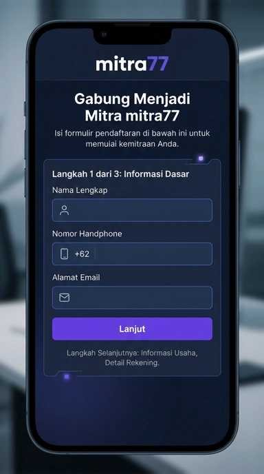Cara Mudah Registrasi Akun Baru mitra77 untuk Android