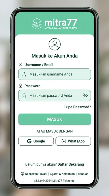 Panduan Masuk Ke Akun mitra77 untuk Android